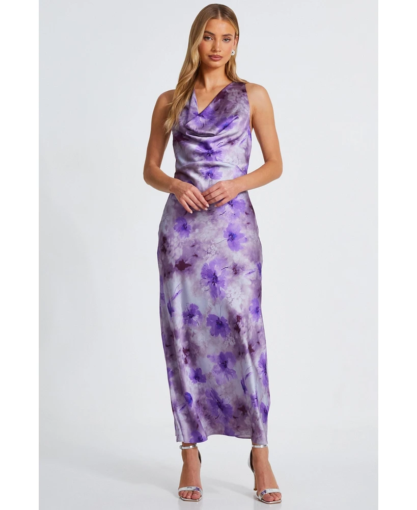 Quiz Women's Floral Cowl Maxi Dress