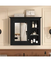 Wall-Mounted Medicine Cabinet with Mirror and Shelves (30" x 28")