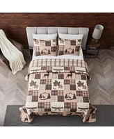 Linery Co. Rustic Lodge Patchwork Microfiber Quilt Set With Shams