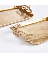 Pomegranate Branch Decorative Trays, Set Of 2