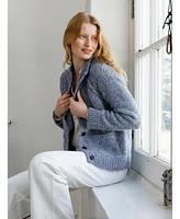 Celtic & Co. Women's Donegal Wool Funnel Neck Cardigan