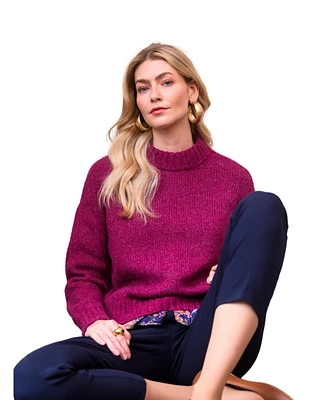 Celtic & Co. Women's Alpaca Silk Blend Crew Neck Sweater