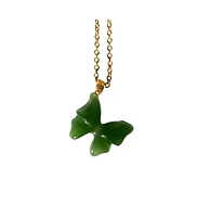 Butterfly Ii — Green jade pendant necklace