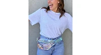 Packed Party Belt Bag, Fashionable Designer Fanny Pack For Women, Nylon Bum Bag With Adjustable Strap and Small Pouch, Great For Workouts, Traveling