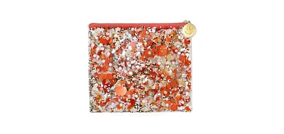 Packed Party Spirit Squad Confetti Everything Pouch, Makeup Bag, Travel Bag,Cosmetic Bag for Women (Orange Burst)