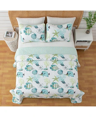 Linery & Co. Coastal Microfiber Quilt Set With Shams