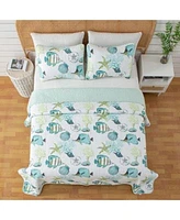 Linery Co. Coastal Microfiber Quilt Set With Shams