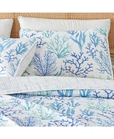 Linery & Co. Blue Coral Microfiber Quilt Set With Shams