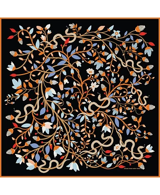 Jessie Zhao New York Double Sided Wool Silk Scarf Of Night's Enchanted Garden