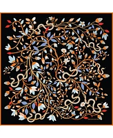 Jessie Zhao New York Double Sided Wool Silk Scarf Of Night's Enchanted Garden