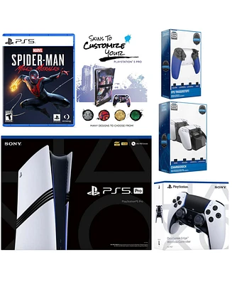 Sony Playstation 5 Pro Bundle with Spider-Man: Miles Morales, Extra Edge Controller, Trigger Stop Kit