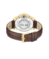 Timberland Men's Dress Sport Brown Dark Genuine Leather Watch, 46mm