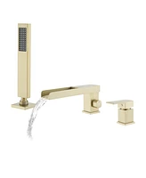 Casainc Deck Mounted Bathroom Tub Faucet Trim with Handshower