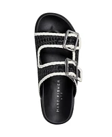 Marc Fisher Ltd Women's Mylan Woven Buckle Straps Flat Sandals