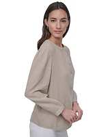 Dkny Jeans Women's Cotton Bracelet-Sleeve Henley Top
