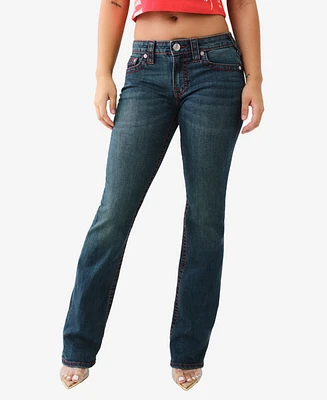 True Religion Women's Becca Big T Mid Rise Bootcut Jeans