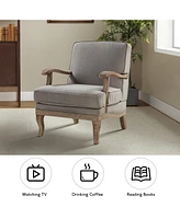 Rinaldo Wooden Upholstered Armchair with Legs