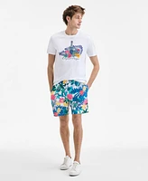 Original Penguin Men's Floral Swim Trunks