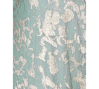 Betsy & Adam Plus V-Neck Foil Mesh A-Line Dress