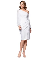 Betsy & Adam Petite Off-The-Shoulder Sheath Dress