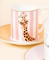 Yvonne Ellen Animal Espresso Cup Saucers 8-Pc. Set, Service for 4