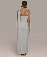 Donna Karan New York Women's Straight-Neck Chiffon-Sash Gown
