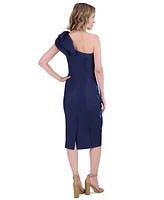 Eliza J Women's Asymmetric-Neck Scuba Sheath Dress