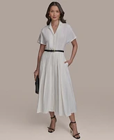 Donna Karan New York Women's Belted Cotton Shirtdress