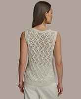 Donna Karan New York Women's Open-Stitch Sleeveless Sweater