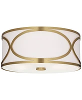 Possini Euro Whinn 15" Wide Warm Brass Drum Ceiling Light - Possini Euro Design