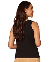 Democracy Petite Notched Scoop-Neck Sleeveless Top