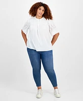 Style & Co Plus Short-Sleeve Blouse, Exclusively at Macy's