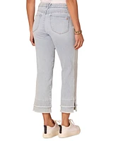 Democracy Petite Triple-Seam-Cuff Kick-Flare Denim Jeans