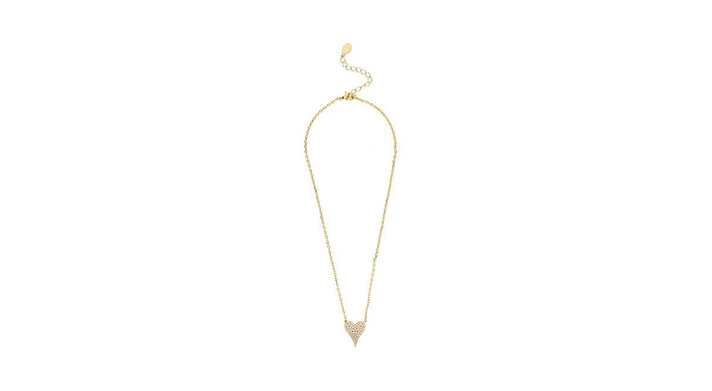 Rivka Friedman 18K Gold Clad Elongated Heart Necklace