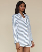 Avec Les Filles Women's Oversized Striped Blazer