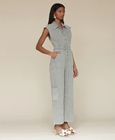 Avec Les Filles Women's Cotton Carpenter Jumpsuit