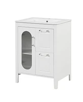 2-Door Rectangle Freestanding Vanity Cabinet