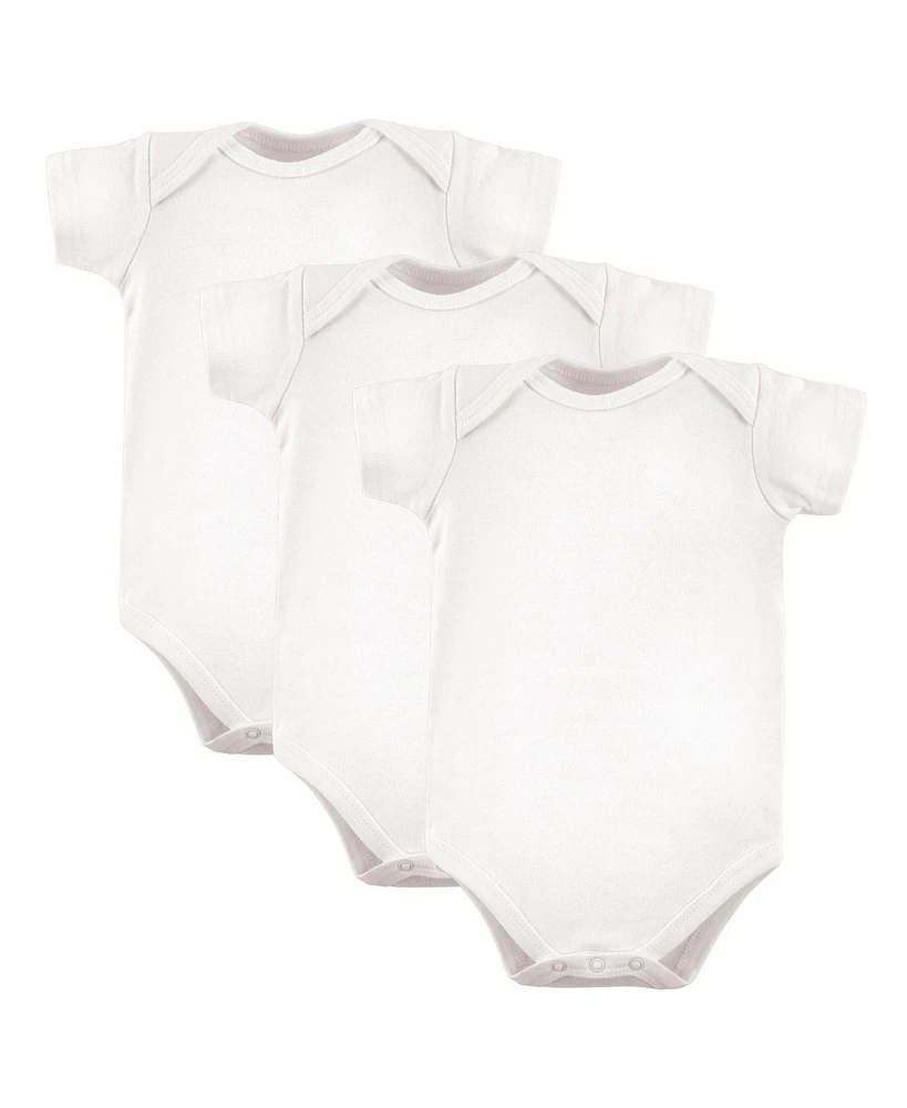 Luvable Friends Cotton Bodysuits 3pk, White, 18-24 Months