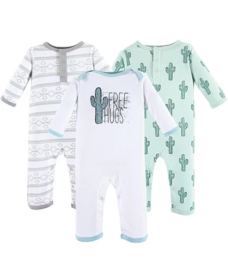 Yoga Sprout Baby Girls Cotton Coveralls 3pk, Ikat Elephant, 18-24 Months