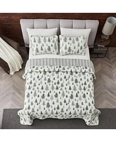 Linery Co. Rustic Lodge Trees Microfiber Quilt Set With Shams