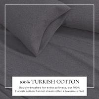 Cotton Blend Double-Brushed Heathered Flannel Bed Sheet Set