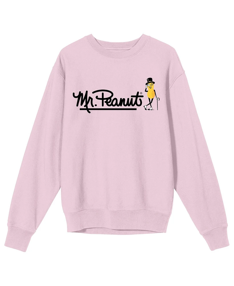 Hormel Foods Men's Planters Mr. Peanut Adult Pink Crew Neck Sweatshirt-3XL