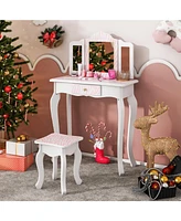 Kids Vanity Set with Drawer and 3 Makeup Accessories