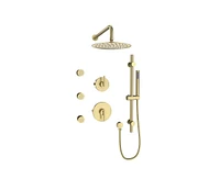 Casainc Pressure-balanced Valve Included All-In-One Kit With Rough In-Valve Thermostatic Shower System Body Jets