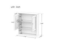 Bathroom Wall Cabinet with Doule Mirror Doors and Shelvs