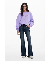 Desigual Women's Sweatshirt with Logo and Rhinestones