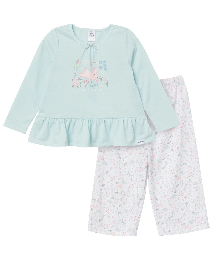 Gerber Toddler Girls 2-Piece Peplum Pajama Set