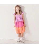 Lands' End Girls Woven Tiered Dress