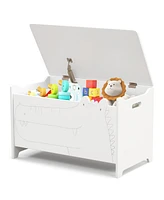 Wooden Kids Toy Box with Safety Hinge