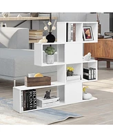 5-Tier Bookshelf Corner Ladder Bookcase with Storage Rack
